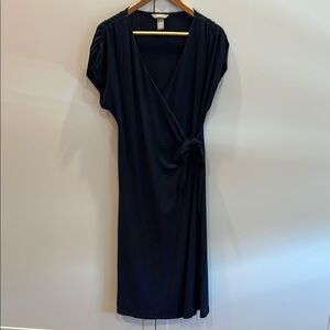 Elegant Navy Wrap Dress